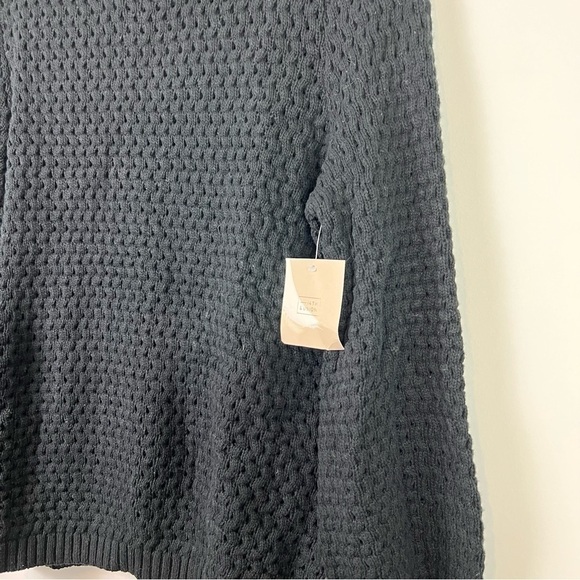 14th & Union black crochet crewneck sweater womens size medium - Picture 5 of 10